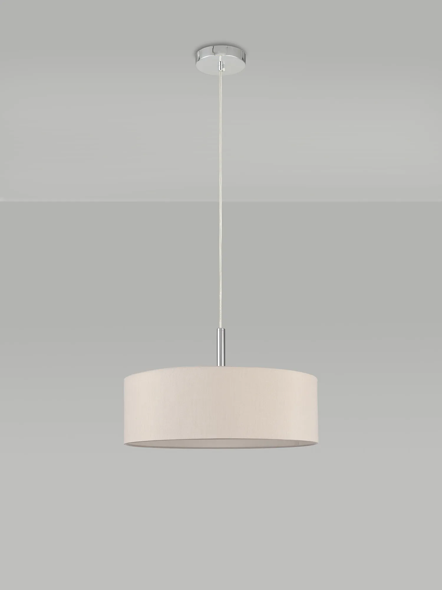 Baymont 45cm 5 Light Pendant Polished Chrome, Nude Beige/Moonlight DK0729  Deco Baymont CH NU